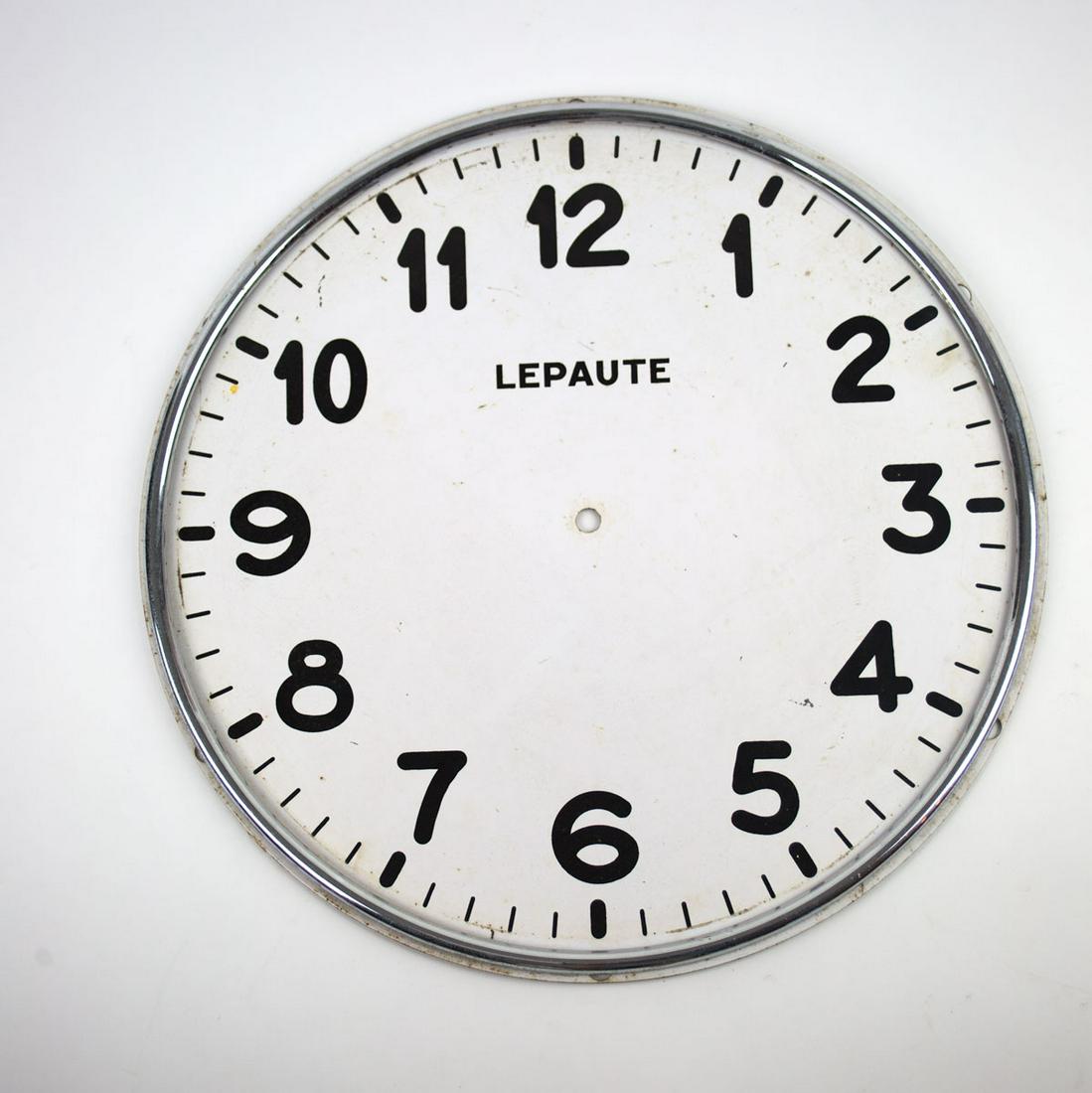 Early 20th factory clock face enameled: Early 20th century clock face from a factory or train station , include the nickel metal trim , make an interesting decoration . size D.17.5 Reserve: $80.00 Shipping: Domestic: Flat-rate of $25.00 to