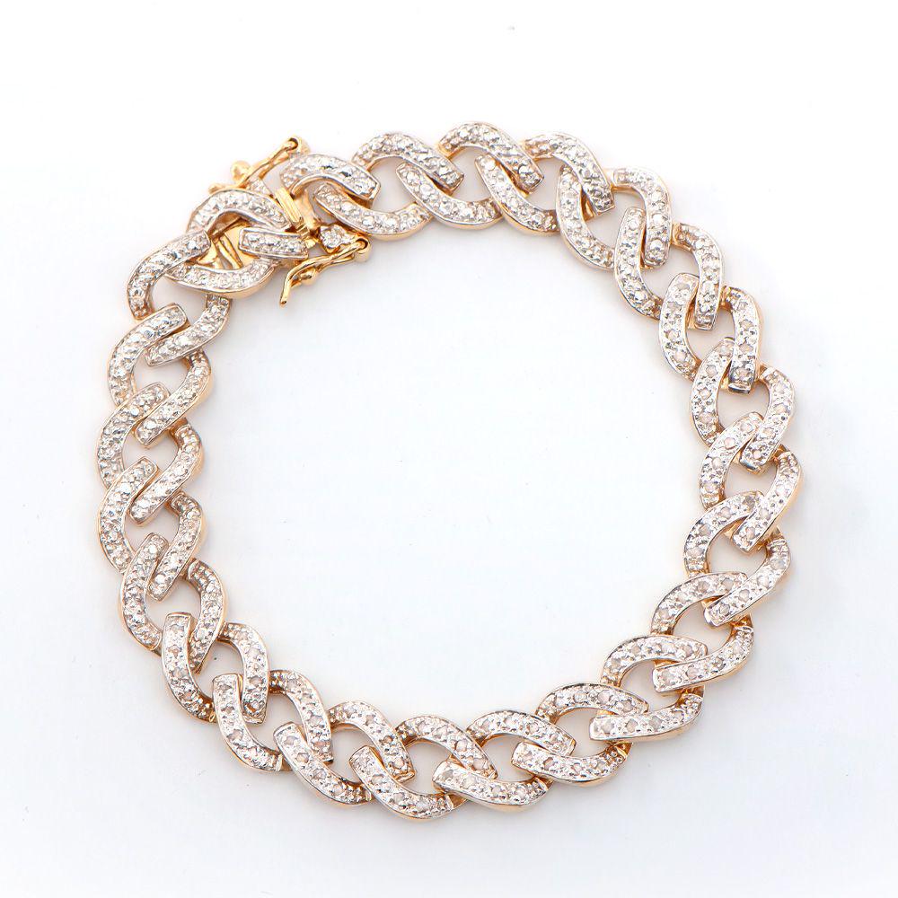 0.75 TW CTS DIAMONDS 18K GOLD PLATED DESIGNER BRACELET (1 of 2)