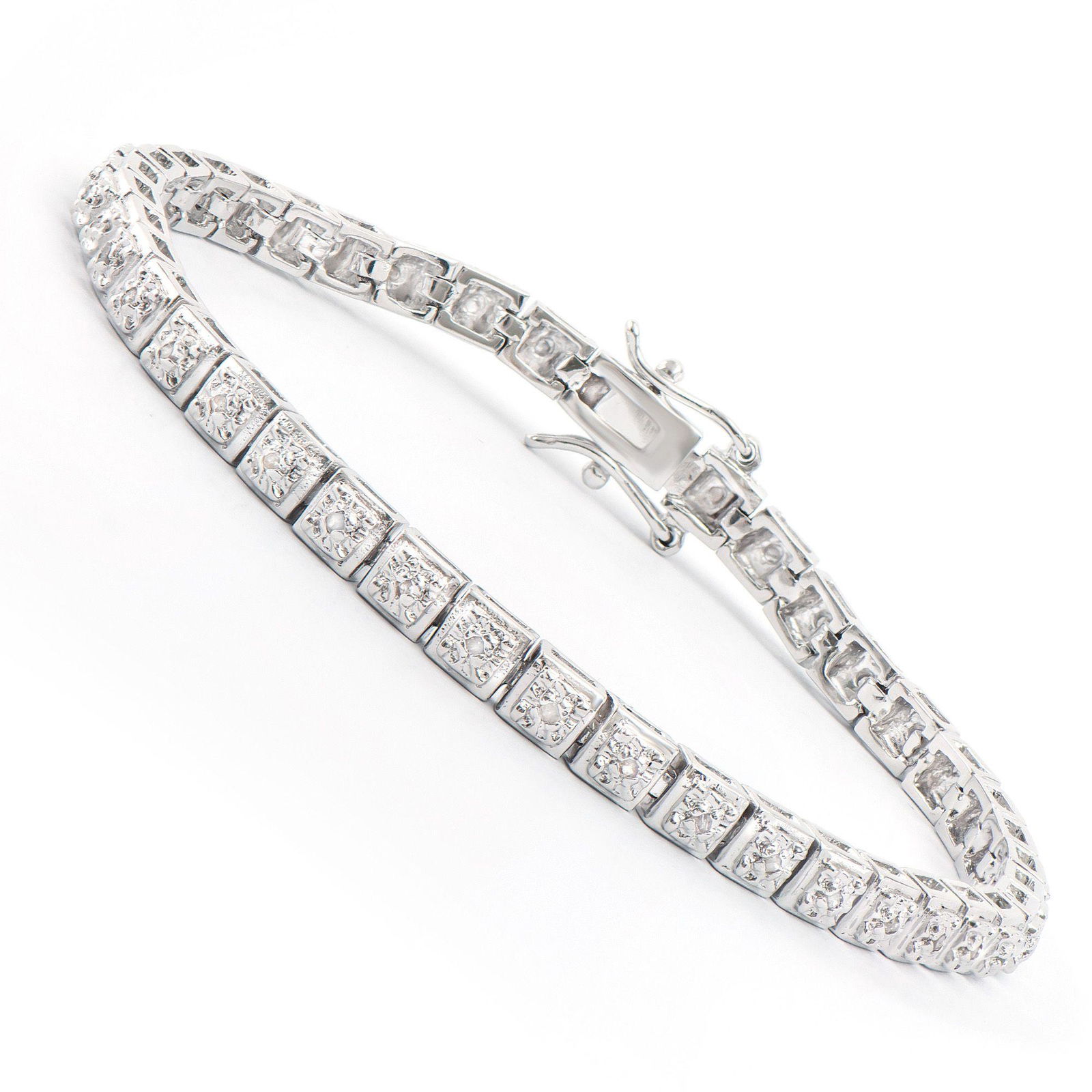 0.32 TW CTS DIAMONDS RHODIUM PLATED DESIGNER BRACELET (1 of 2)