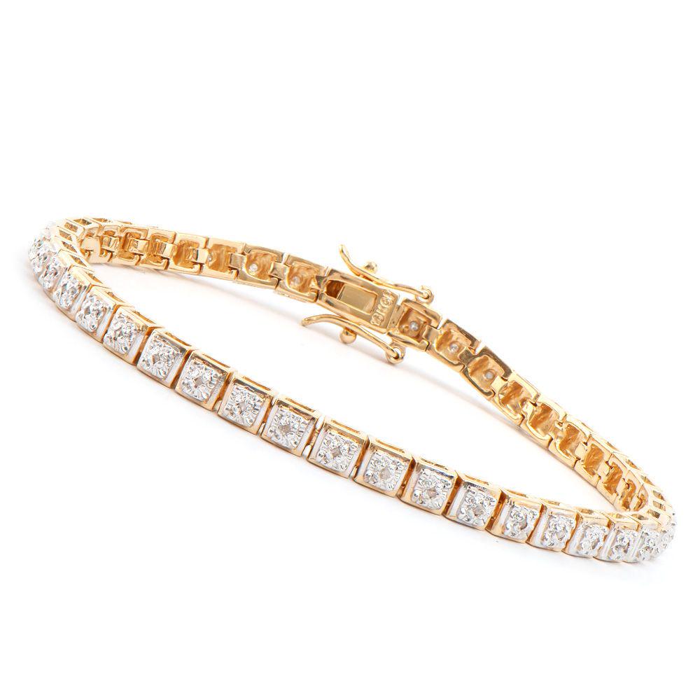 0.32 TW CTS DIAMONDS 18K GOLD PLATED DESIGNER BRACELET (1 of 2)