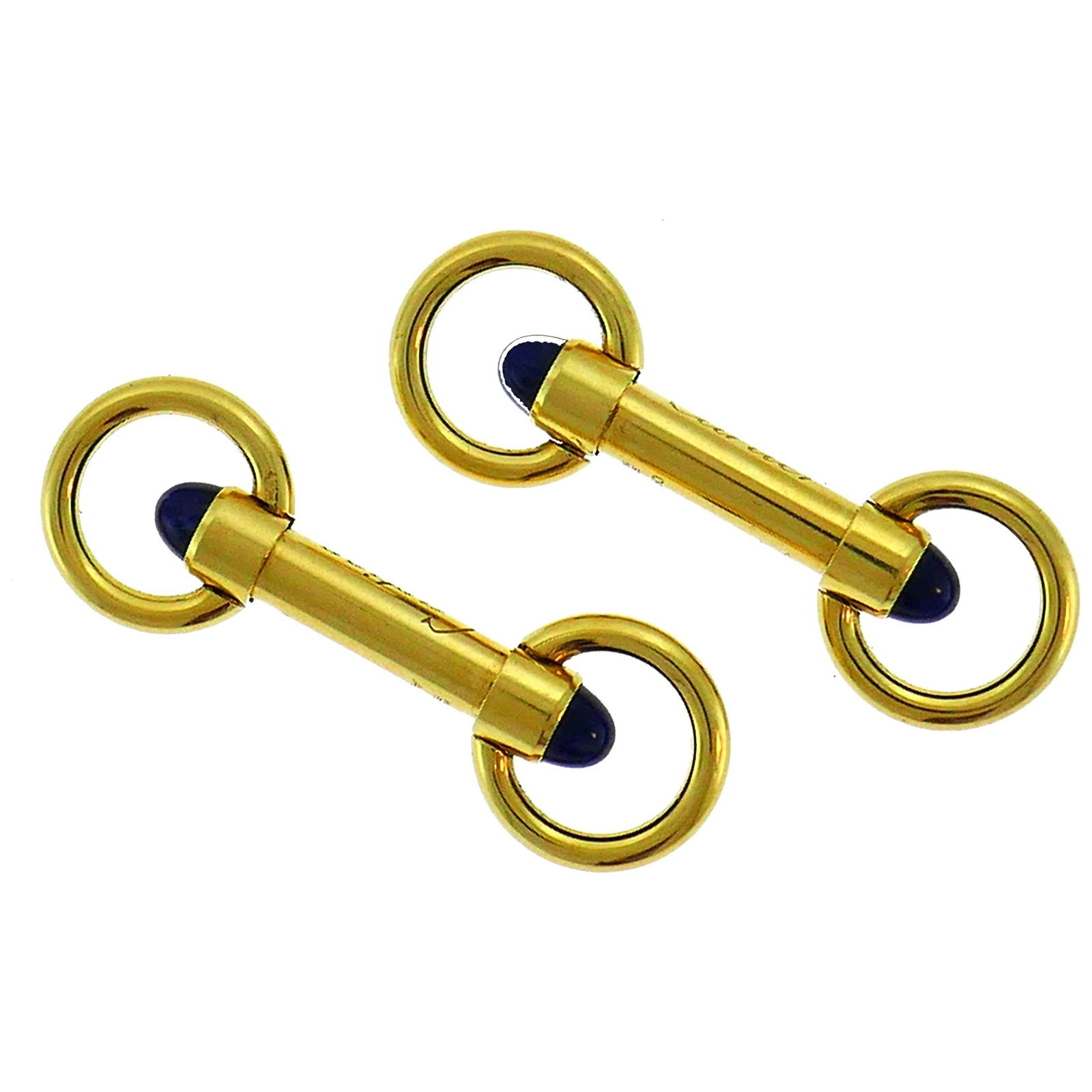 Vintage Cartier Sapphire Yellow Gold Cufflinks, 1980s (1 of 5)