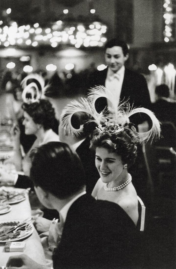 HENRI CARTIER-BRESSON - Debutante Ball, 1959: Artist: Henri Cartier-Bresson Title: Debutante Ball at the Waldorf Astoria Hotel, 1959 Medium: Photo Litho, 2012, Italy Dimensions: 8.1x12.4" Description: Heat Wax Mounted on 12x16" Conservation Board
