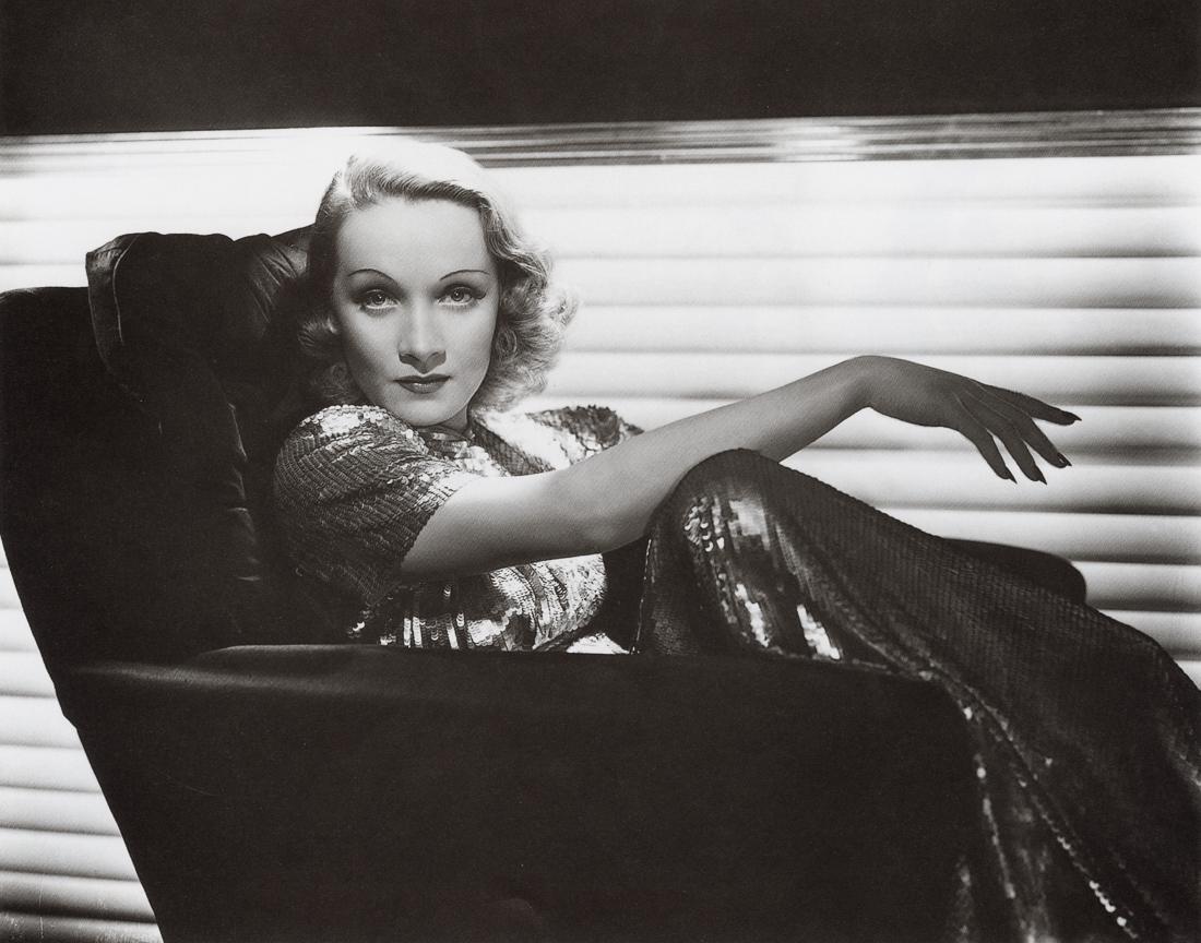 GEORGE HURRELL - Marlene Dietrich: Artist: George Hurrell Title: Marlene Dietrich Medium: Photo Litho, 1990, Hong Kong Dimensions: 8.6x6.75" Description: Heat Wax Mounted on 8.5x11" Conservation Board Artist Bio: George Hurrell (1904-1