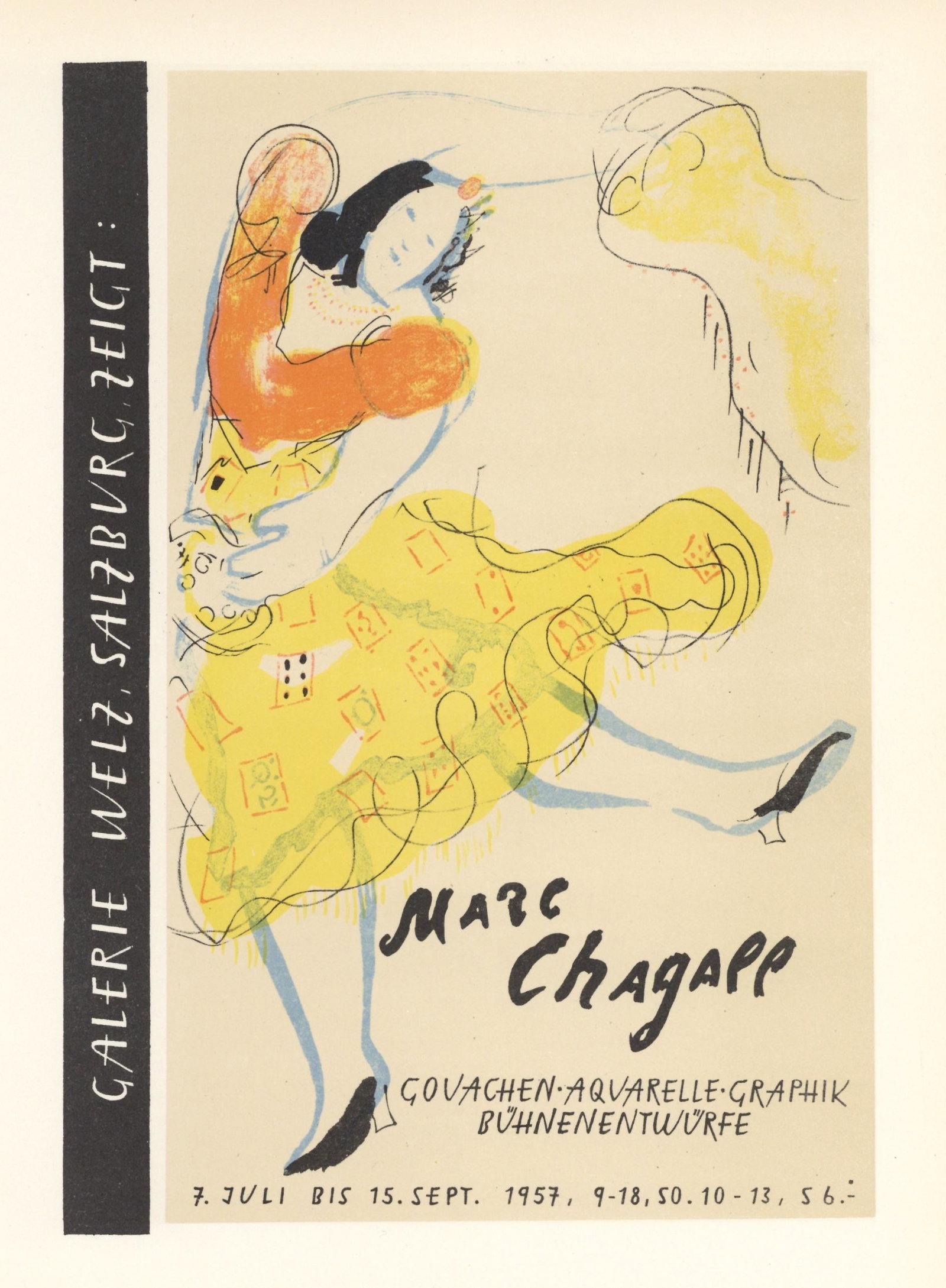 Marc Chagall lithograph poster "Gouachen Aquarelle" (1 of 1)