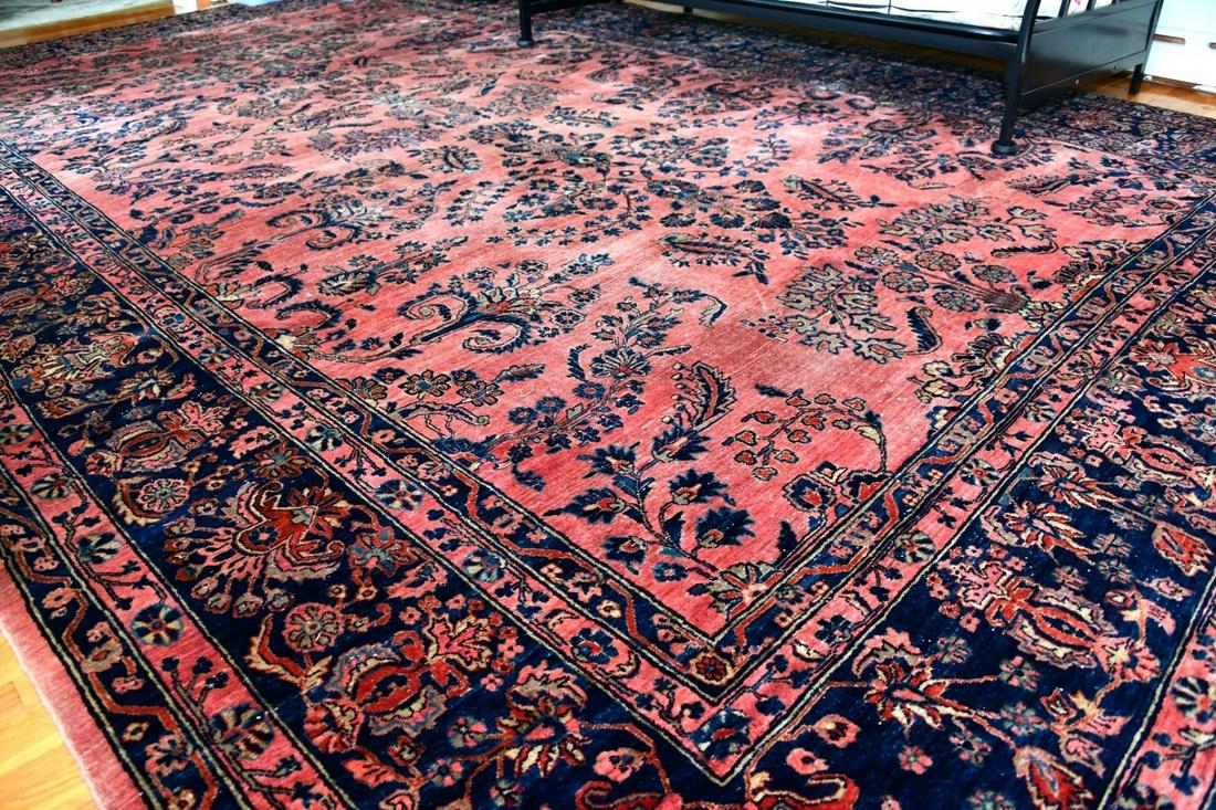 Antique Hand Knotted Persian Sarouk Rug 17.5x10.5 ft (1 of 8)