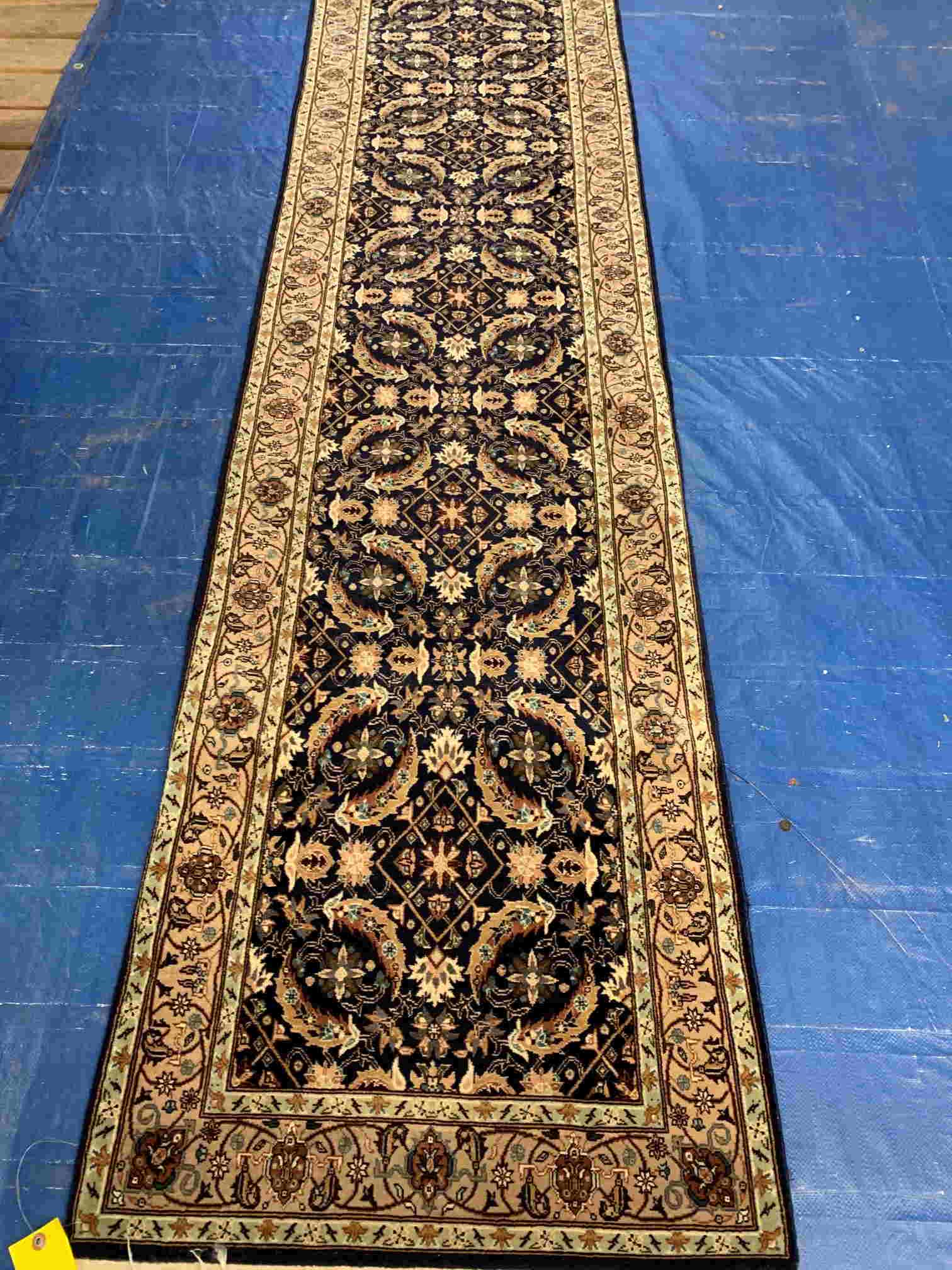 Hand Knotted Persian Tabriz Runner Rug 10x2.4 (1 of 7)
