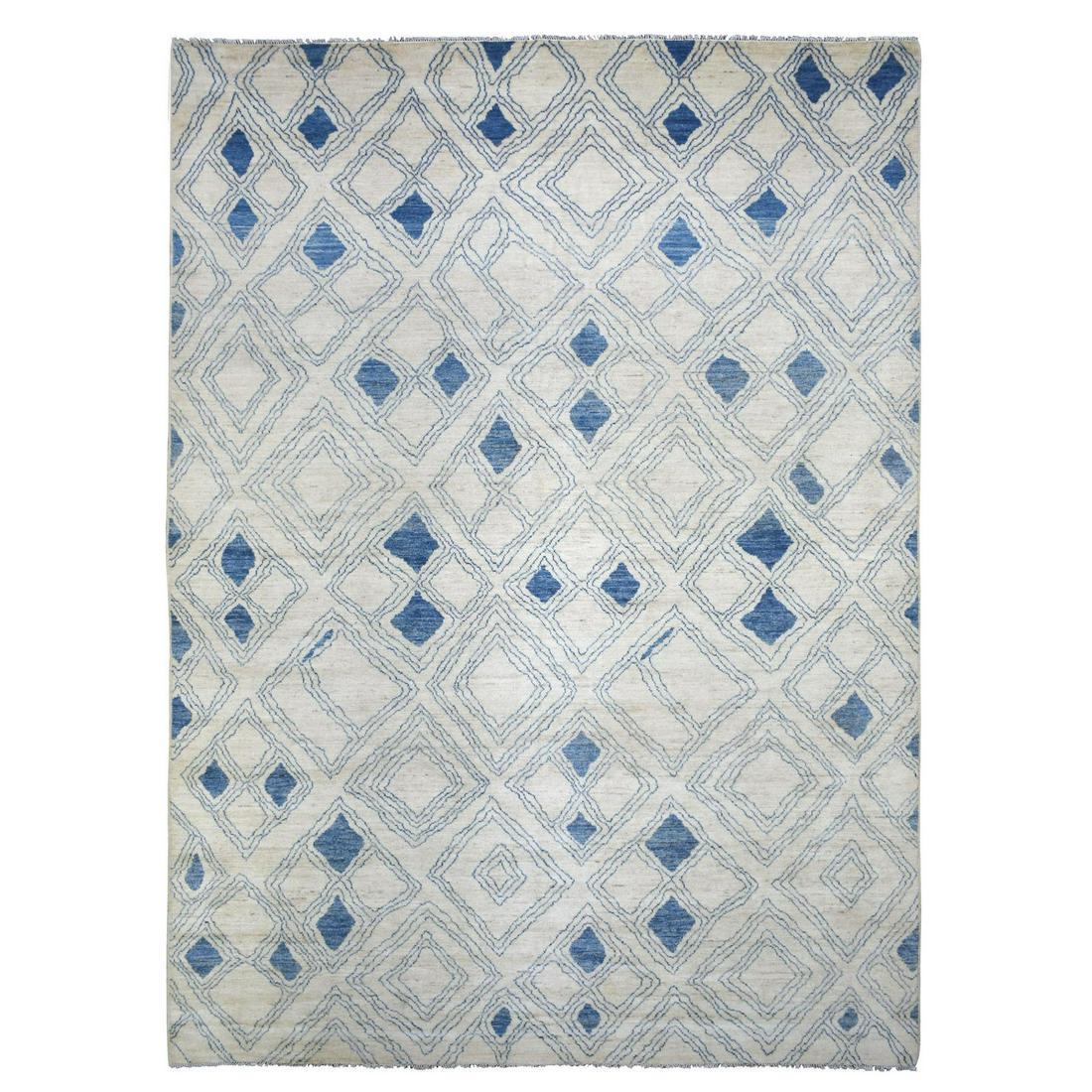 Hand Knotted Ivory Moroccan Berber Afghan Wool Oriental (1 of 11)