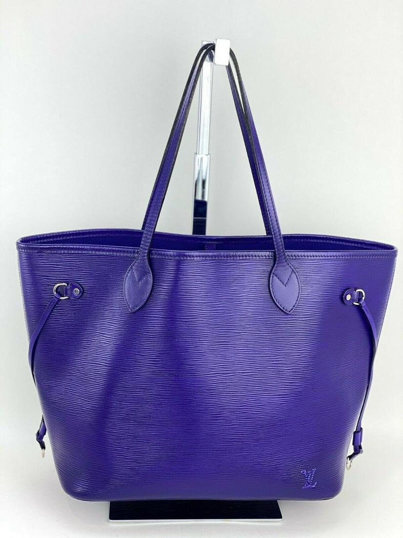 LOUIS VUITTON Neverfull MM Purple Epi Leather Shoulder (1 of 12)
