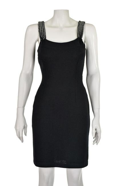 ST. JOHN Black Santana Knit Cocktail Dress with (1 of 5)