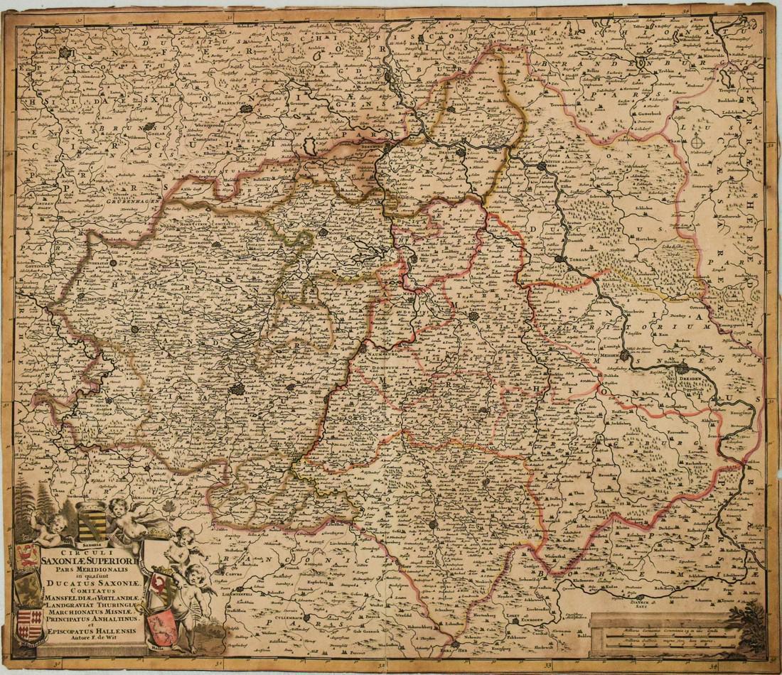 1690 de Wit Map of Saxony Germany -- Circuli Saxoniae (1 of 1)