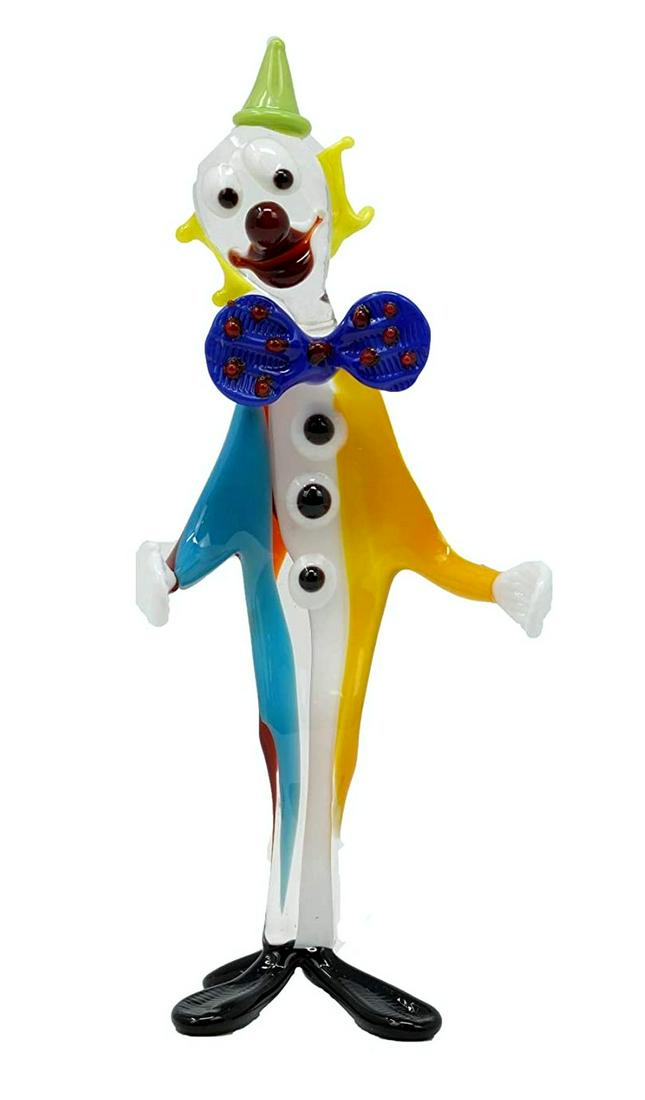 Murano figurine Happy Clown handpained glass sculpture (1 of 3)