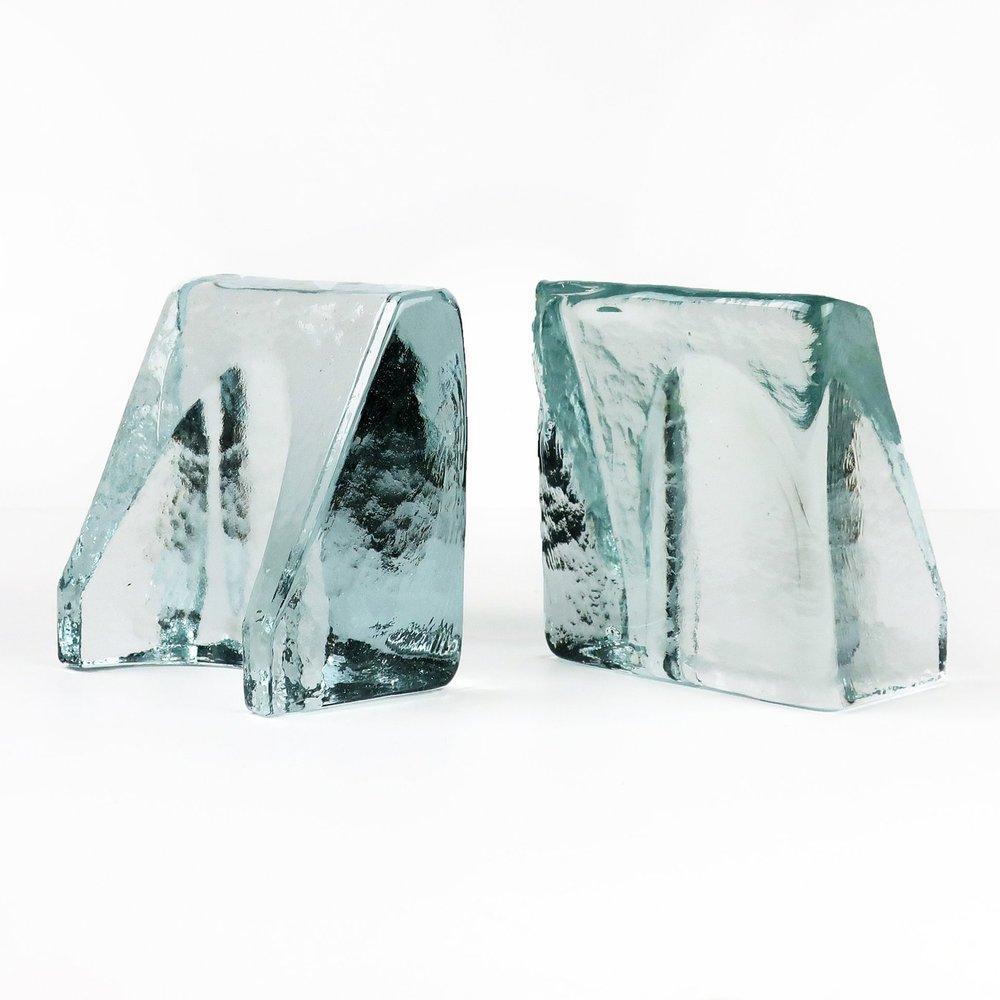 Cast Glass Bookends by Wayne Husted for Blenko (1 of 5)