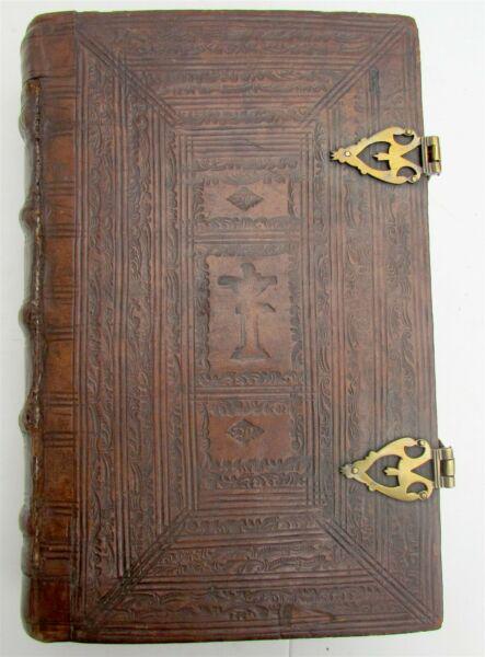 1690 BIBLE in DUTCH BIBLIA SACRA antique LEATHER BOUND (1 of 19)