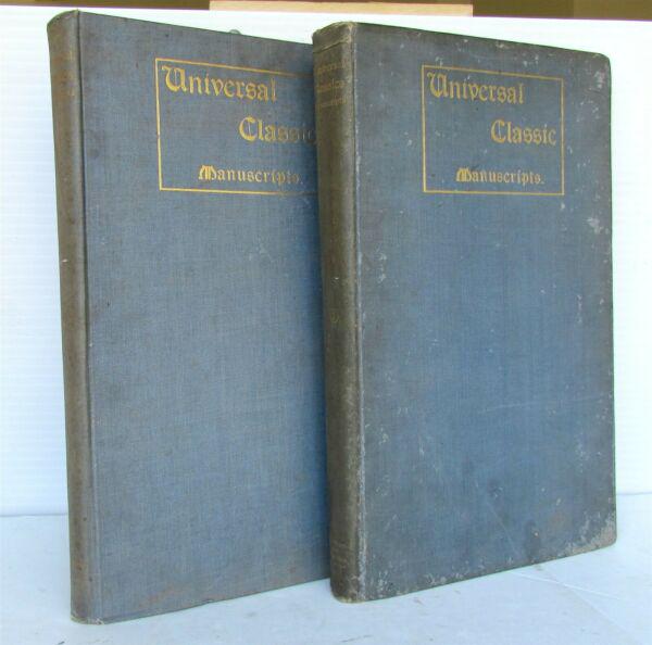 2 VOLUMES 1901 UNIVERSAL CLASSIC MANUSCRIPTS antique (1 of 19)