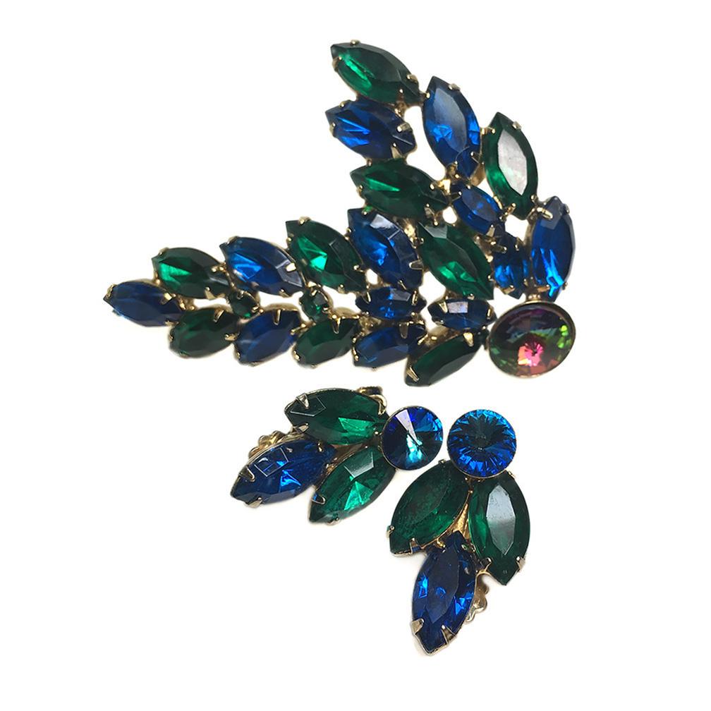 Peacock Color Rhinestones Set (1 of 2)