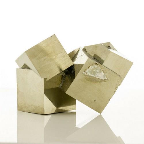 3.2" Sharp Penetrating Twins PYRITE 7 Gold Cubic (1 of 8)