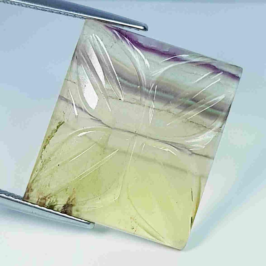 26.60 Ct Natural Fluorite Octagon Flower Cut (1 of 5)