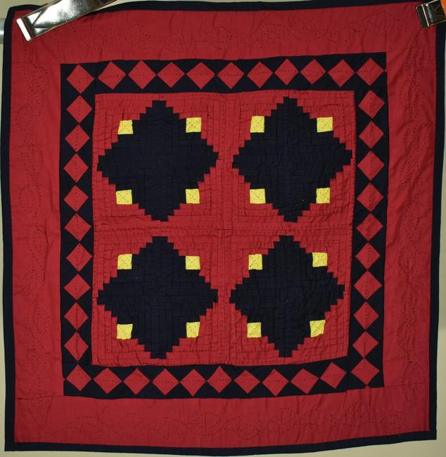 Miniature Amish Log Cabin Crib Quilt (1 of 6)