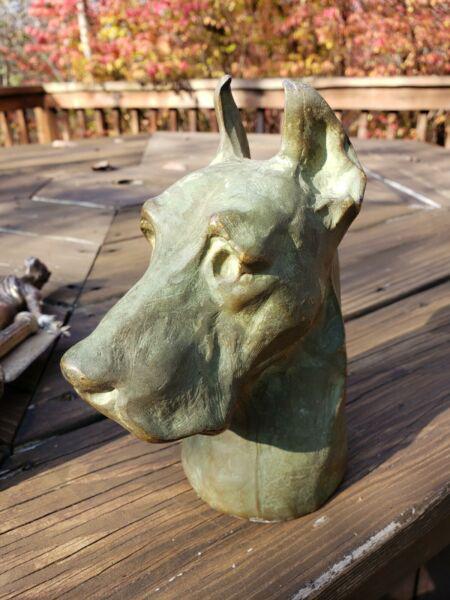 antique copper finish barclay bookend great dane or (1 of 12)