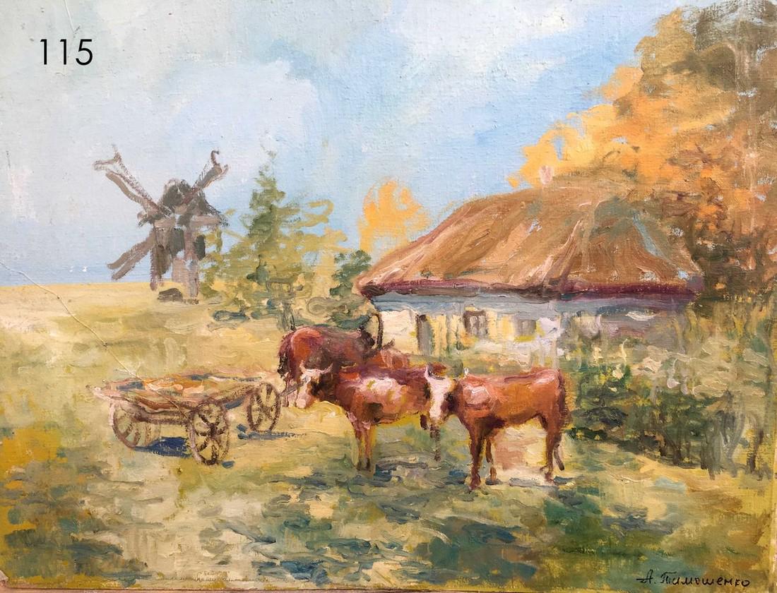 On the farm oil painting Alexei Nikolaevich Timoshenko (1 of 10)