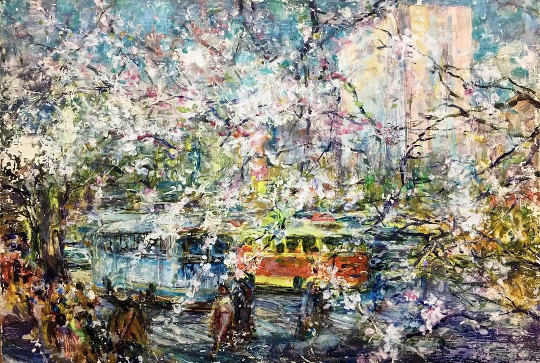 Oil painting City life Gubsky Igor Ivanovich (1 of 9)