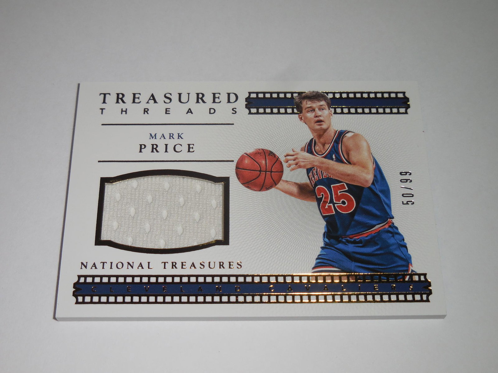 2015-16 NATL TREASURES MARK PRICE GAME WORN JERSEY #'D: Title: 2015-16 NATL TREASURES MARK PRICE GAME WORN JERSEY #'D 50/99 Description: THANK YOU FOR YOUR TIME. THIS IS A GREAT CARD FOR ANY COLLECTOR! THIS CARD COMES WITH A SLEEVE AND TOP LOADER. (DUE TO 