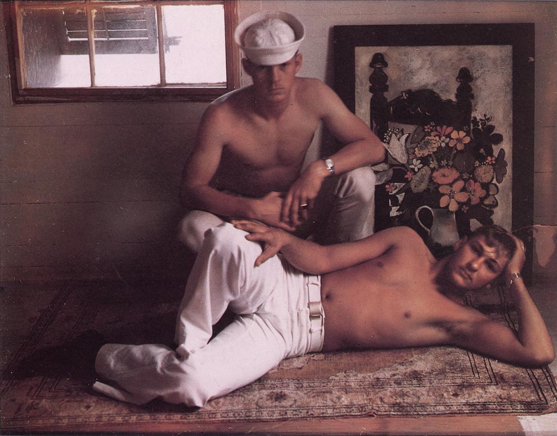 MARIE COSINDAS - Sailors, Key West, 1966: Artist: Marie Cosindas Title: Sailors, Key West, 1966 Medium: Photo Litho, 1987, USA Dimensions: 7x5.5" Description: Heat Wax Mounted on 8.5x11" Conservation Board Artist Bio: Marie Cosindas (1923 - 2