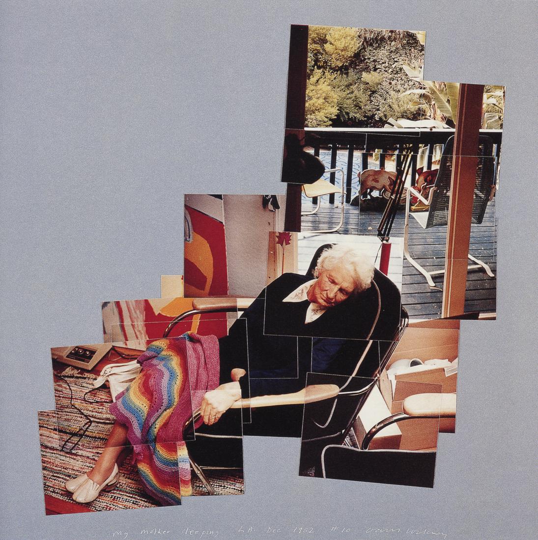 DAVID HOCKNEY - My Mother Sleeping, LA Dec, 1982: Artist: David Hockney Title: My Mother Sleeping, LA Dec, 1982 Medium: Photo Litho, 2001, USA Dimensions: 6.95x7" Description: Heat Wax Mounted on 8.5x11" Conservation Board Artist Bio: David Hockney,