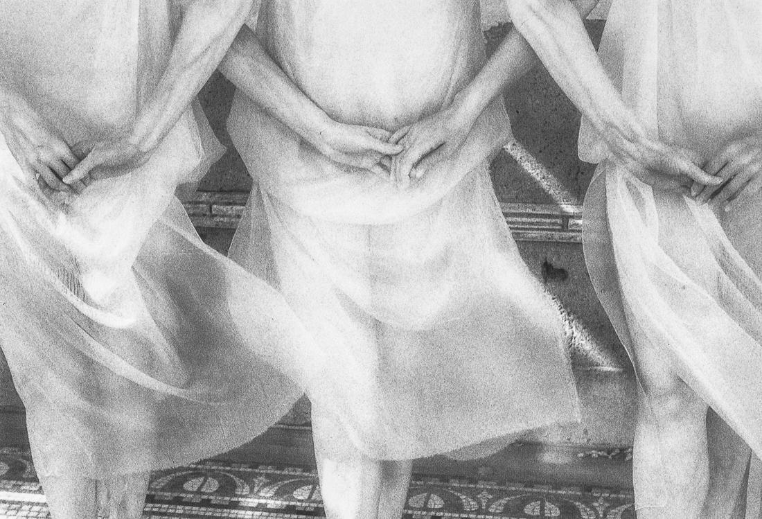 MARCIA LIPPMAN - Three Dancers: Artist: Marcia Lippman Title: Three Dancers Medium: Photo Litho, 1995, China Dimensions: 8.35x5.7" Description: Heat Wax Mounted on 8.5x11" Conservation Board Reserve: $40.00 Shipping: Domestic: Flat-