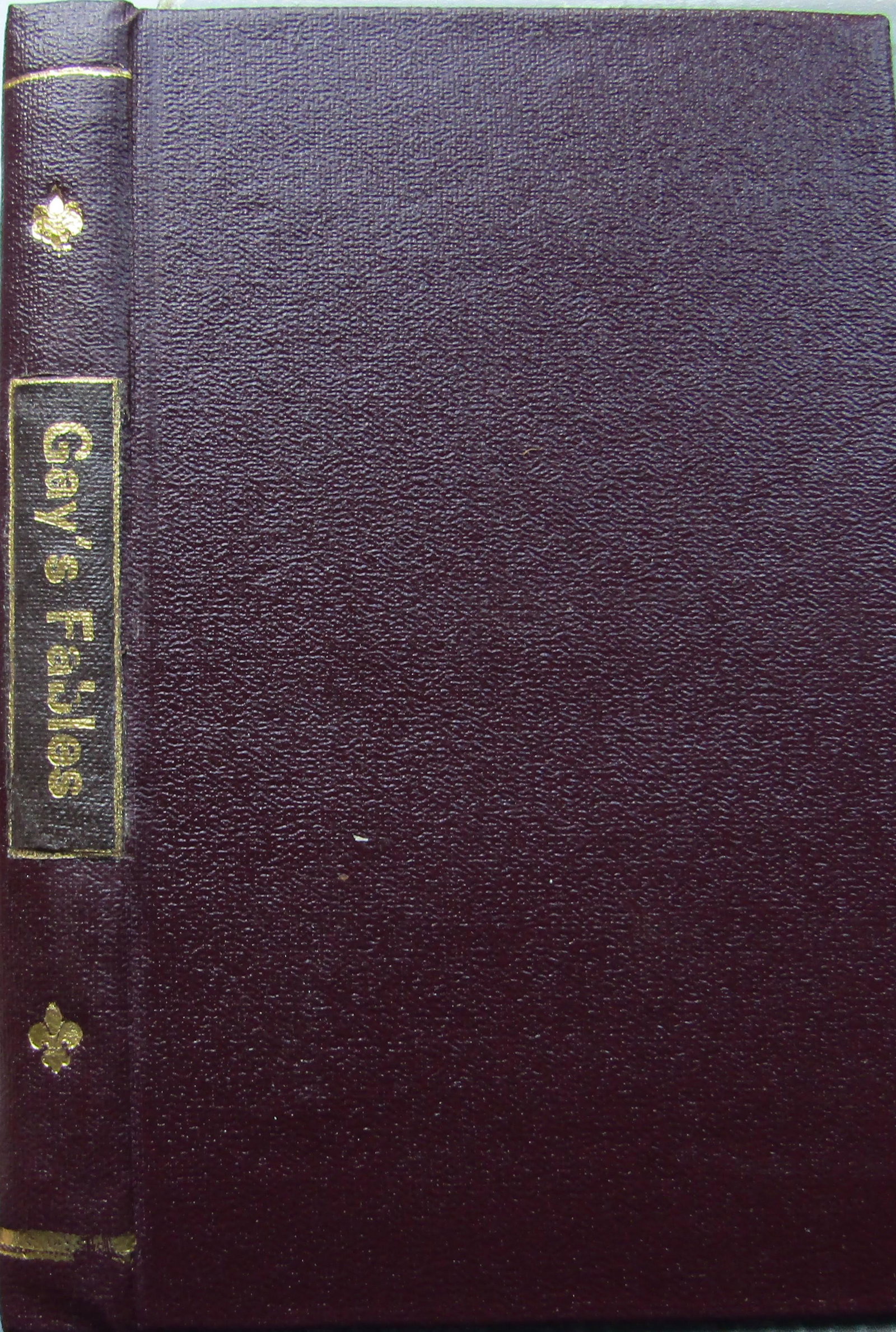 Gay's Fables: Title: Gay's Fables Additional Information: with Elucidations and Comments by The Very Rev. Archdeacon Coxe, A.M., F.R.S.' Publishers wine buckram boards with gilt title to spine. 68 wood-cuts. A very