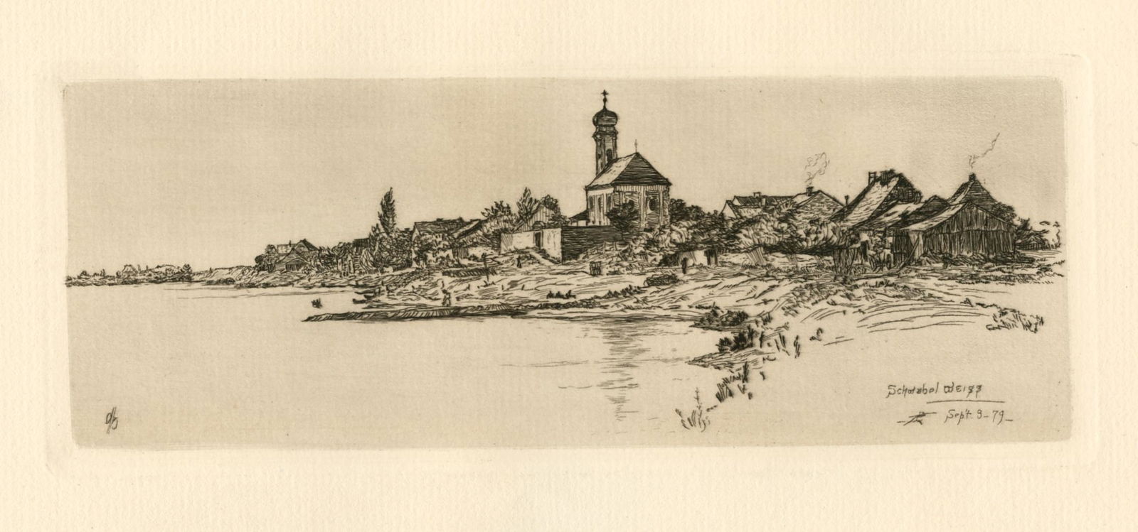 Otto Henry Bacher original etching "Schwabelweiss" (1 of 1)