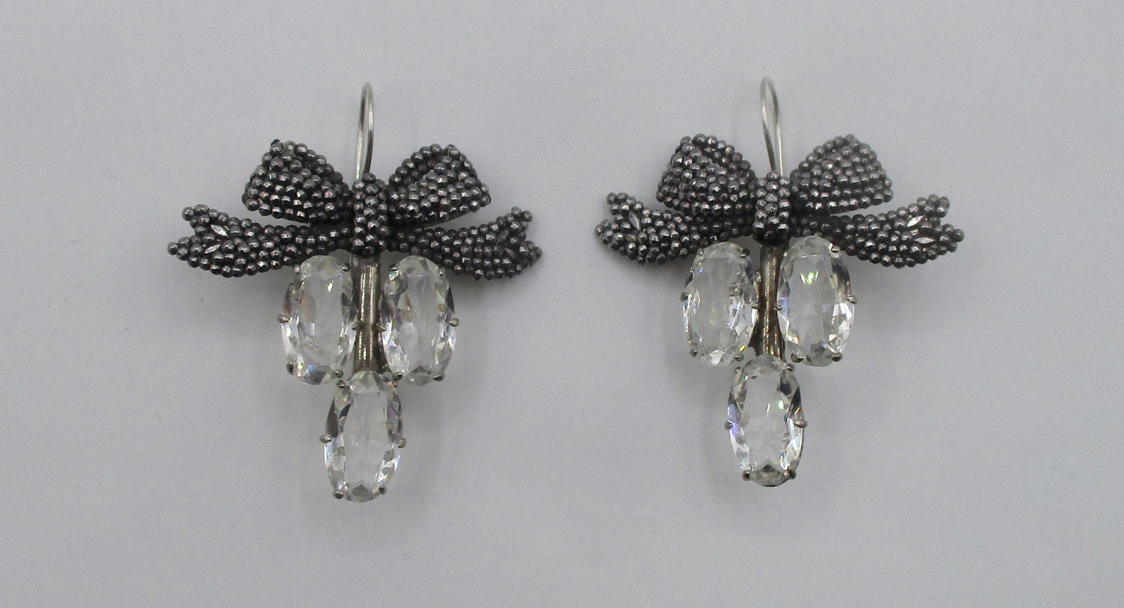 Pair of Antique Victorian Cut Steel & Paste Crystal (1 of 9)