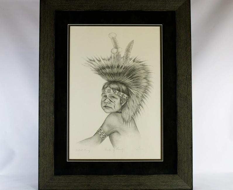 Artist Sketch Proof "Pride of Poverty Indian Boy" by: Title: Artist Sketch Proof "Pride of Poverty Indian Boy" by Jona Date/Period: 20th Century Materials: Wood, Glass, Matting & Glass Description:Artist Sketch Proof "Pride of Poverty Indian Boy" by Jona