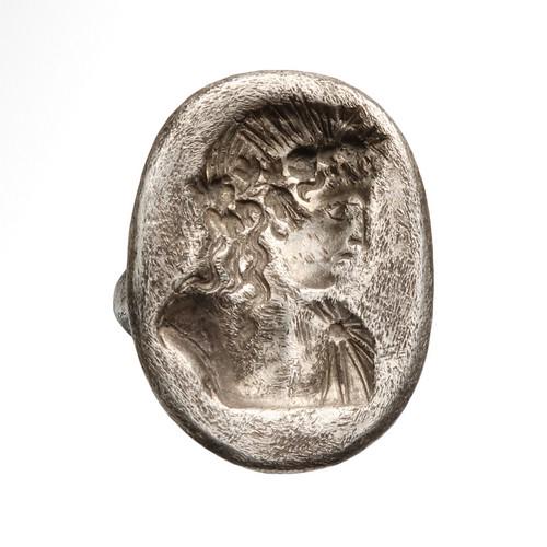 Roman Silver Ring with Apollo, c. 2nd-3rd Century A.D. (1 of 6)