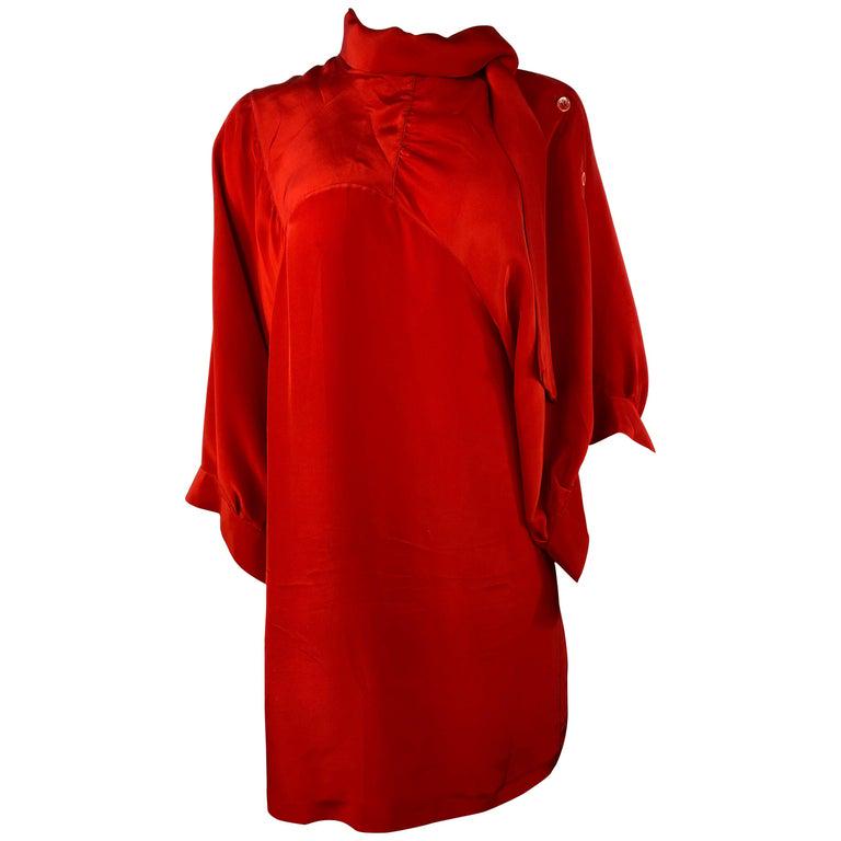 Maison Martin Margiela Paris Red Silk Mini Dress, Size (1 of 9)