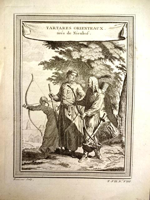 1750 Three Engravings of Tartars Costumes (1 of 3)