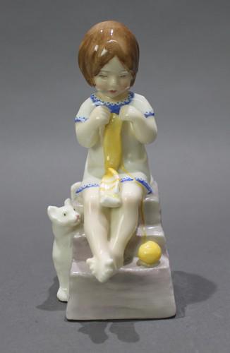 Royal Worcester Figurine Saturday's Child Girl: Title: Royal Worcester Figurine Saturday's Child Girl Description: Manufacturer Royal Worcester. Title Saturday's Child Works Hard For a Living. Model number 3262. Modeller Freda Doughty. Backstamp Fi