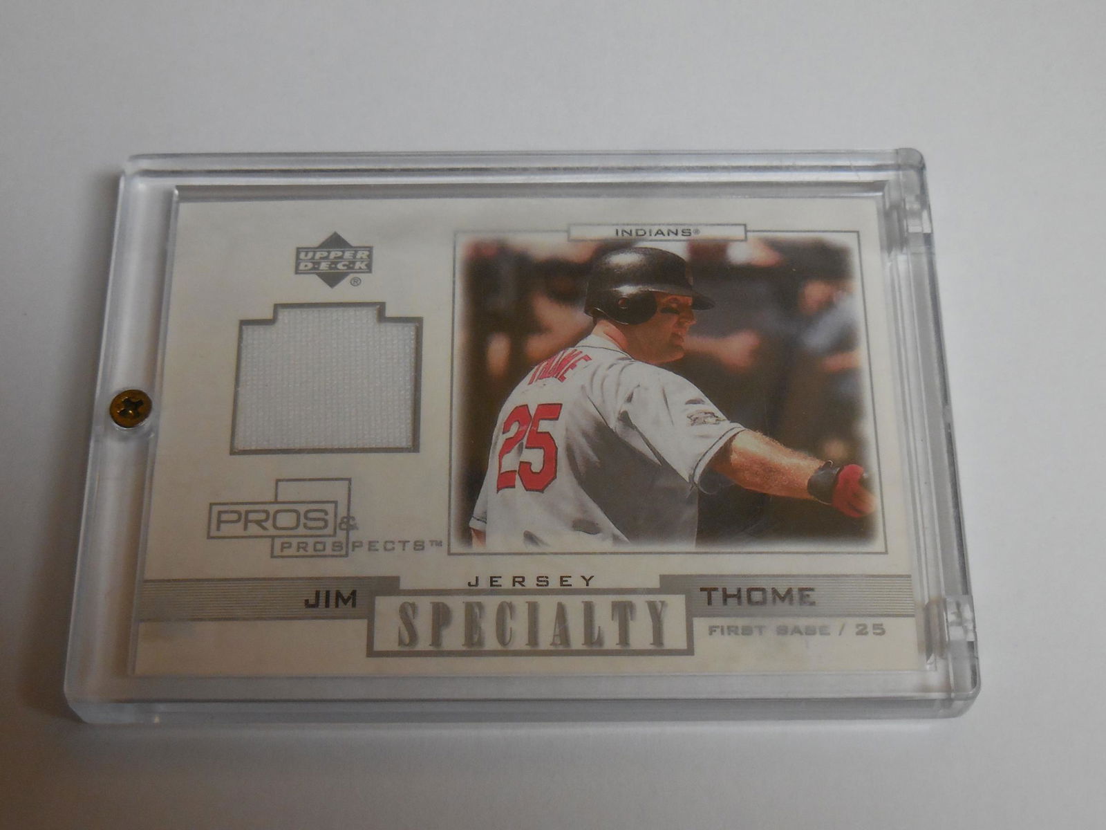 2001 UD PROS PROSPECTS JIM THOME GAME USED JERSEY CARD (1 of 2)