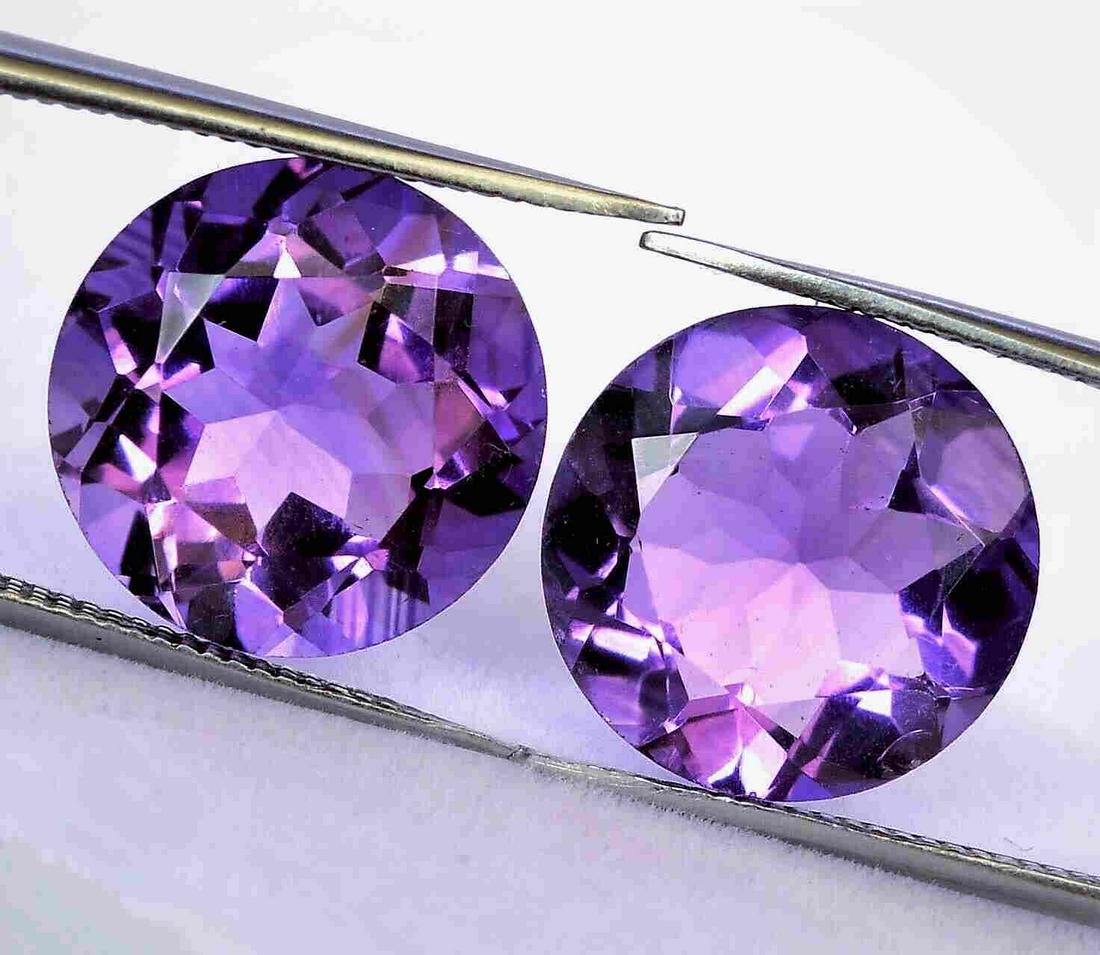 Pair of Natural Round Amethyst (1 of 3)