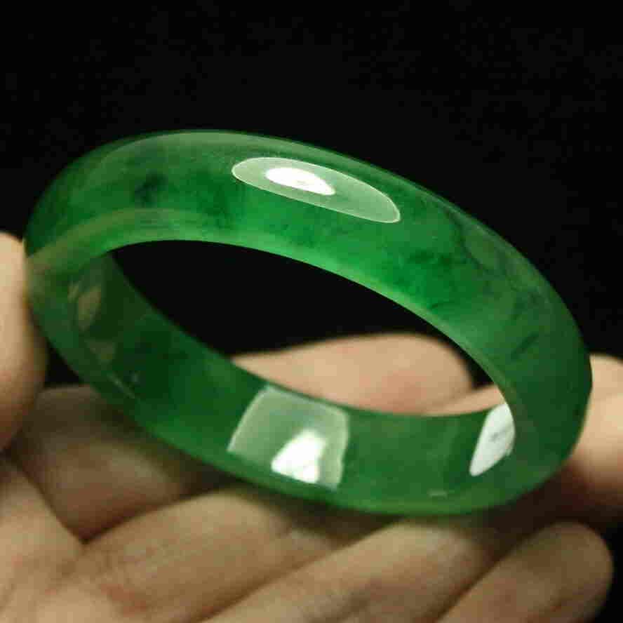 56 mm Natural Green Jadeite JADE Bracelet Bangle (1 of 3)