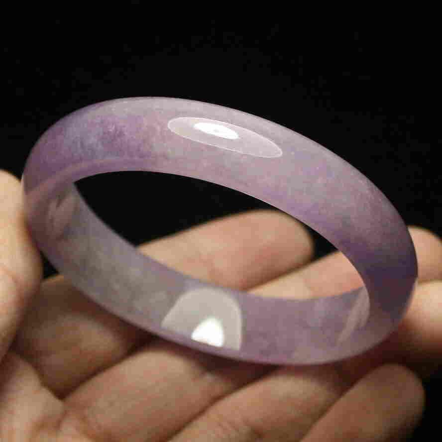 56 mm Natural Purple Lavender Jadeite JADE Bracelet (1 of 4)