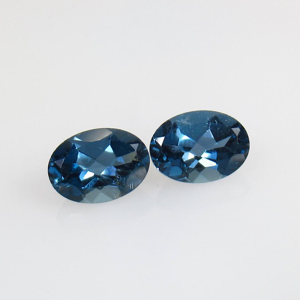 1.92 Ct Natural London Blue Topaz Oval Pair (1 of 2)