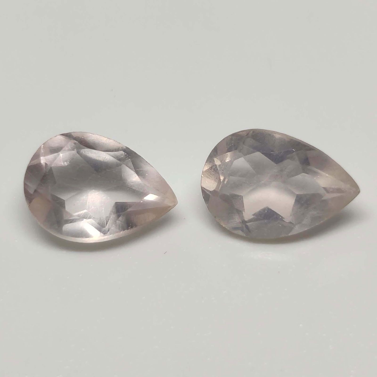 2.50 ct Natural Faceted Rose Quartz Pair (1 of 1)