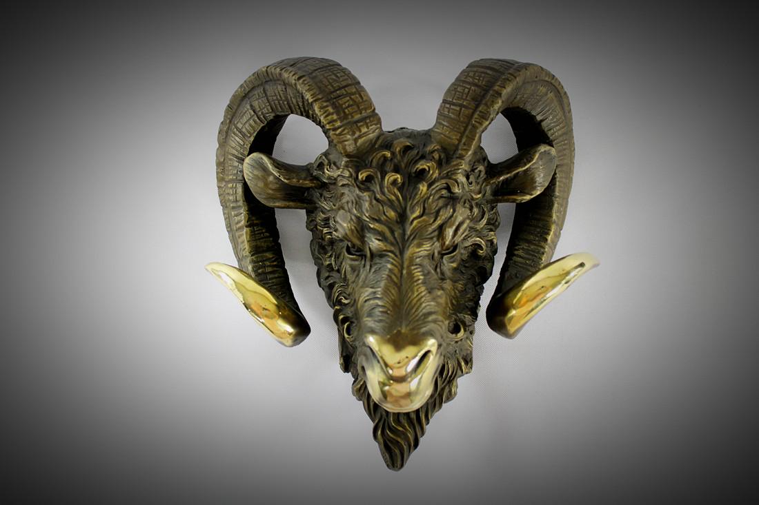 Bronze Ram Head Wall Sculpture (1 of 5)