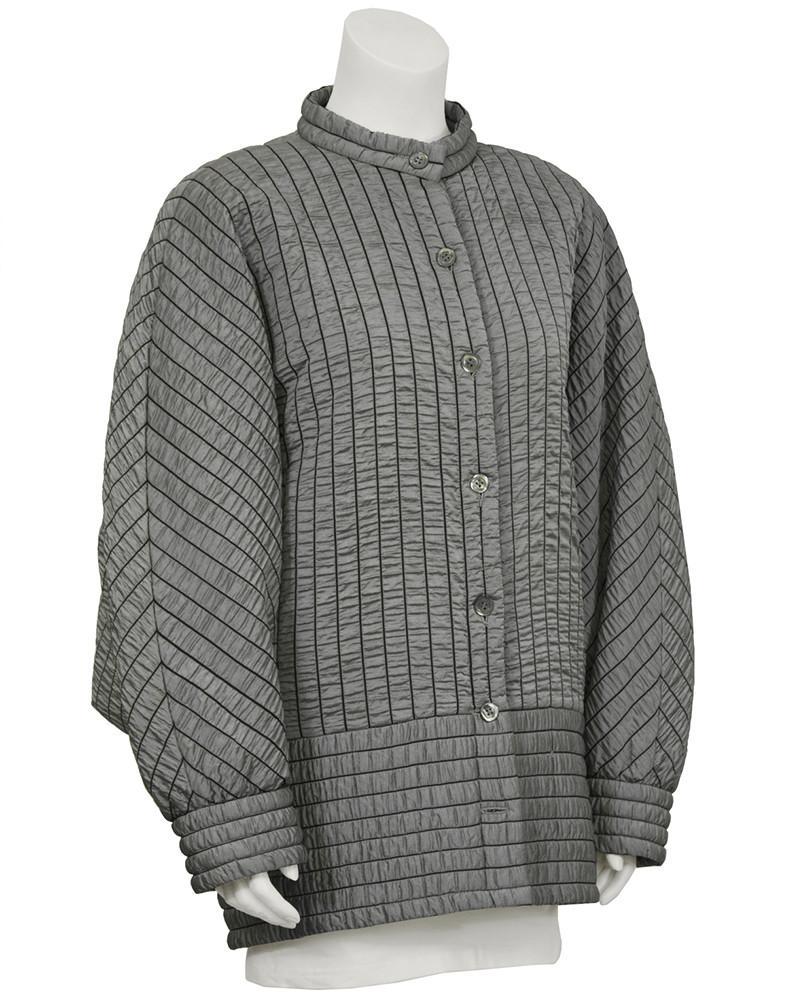 Laura Biagiotti Grey Batwing Quilted Jacket (1 of 5)