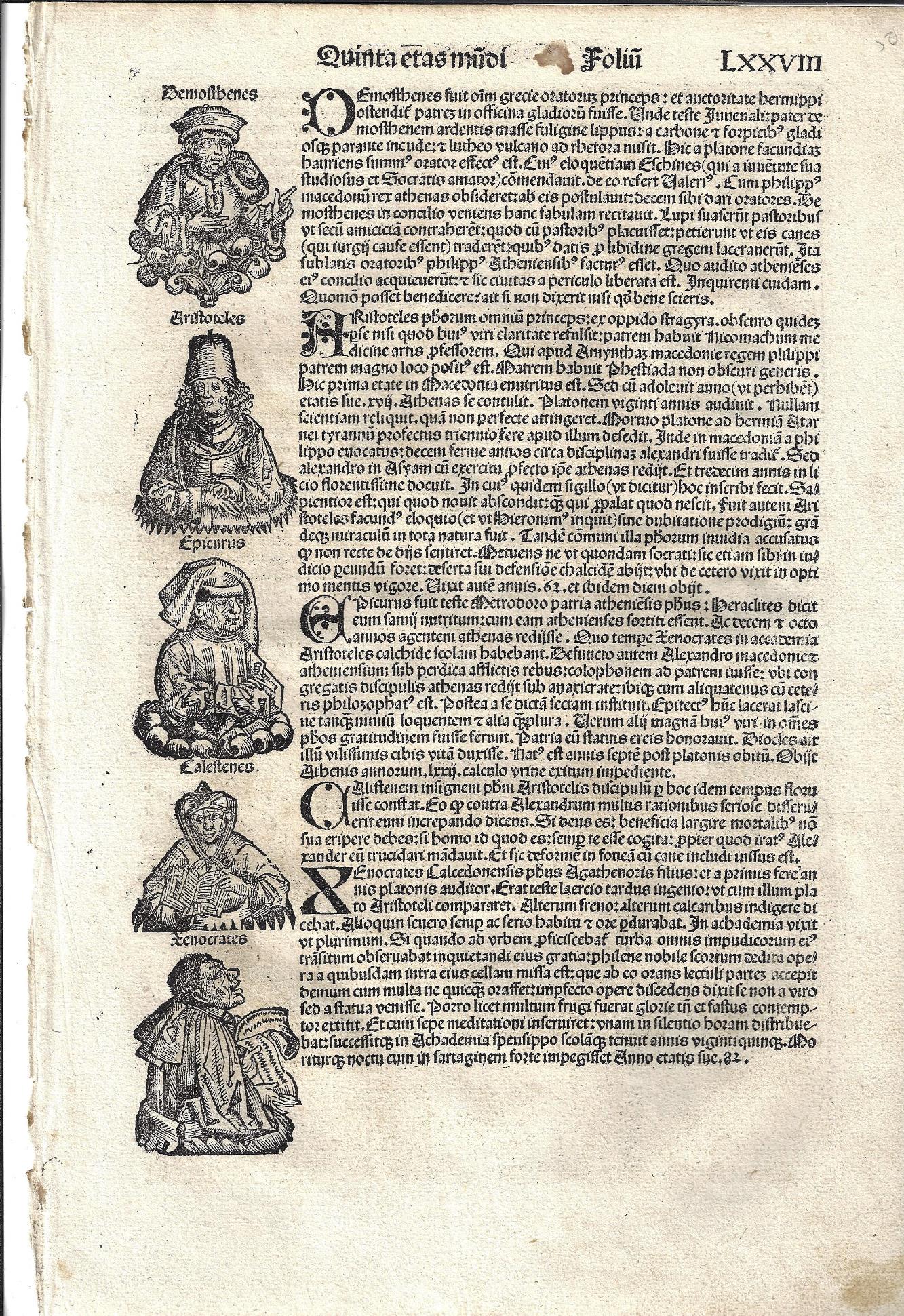 1493 Leaf Nuremburg Chronicles Illustrated Woodcuts (1 of 2)