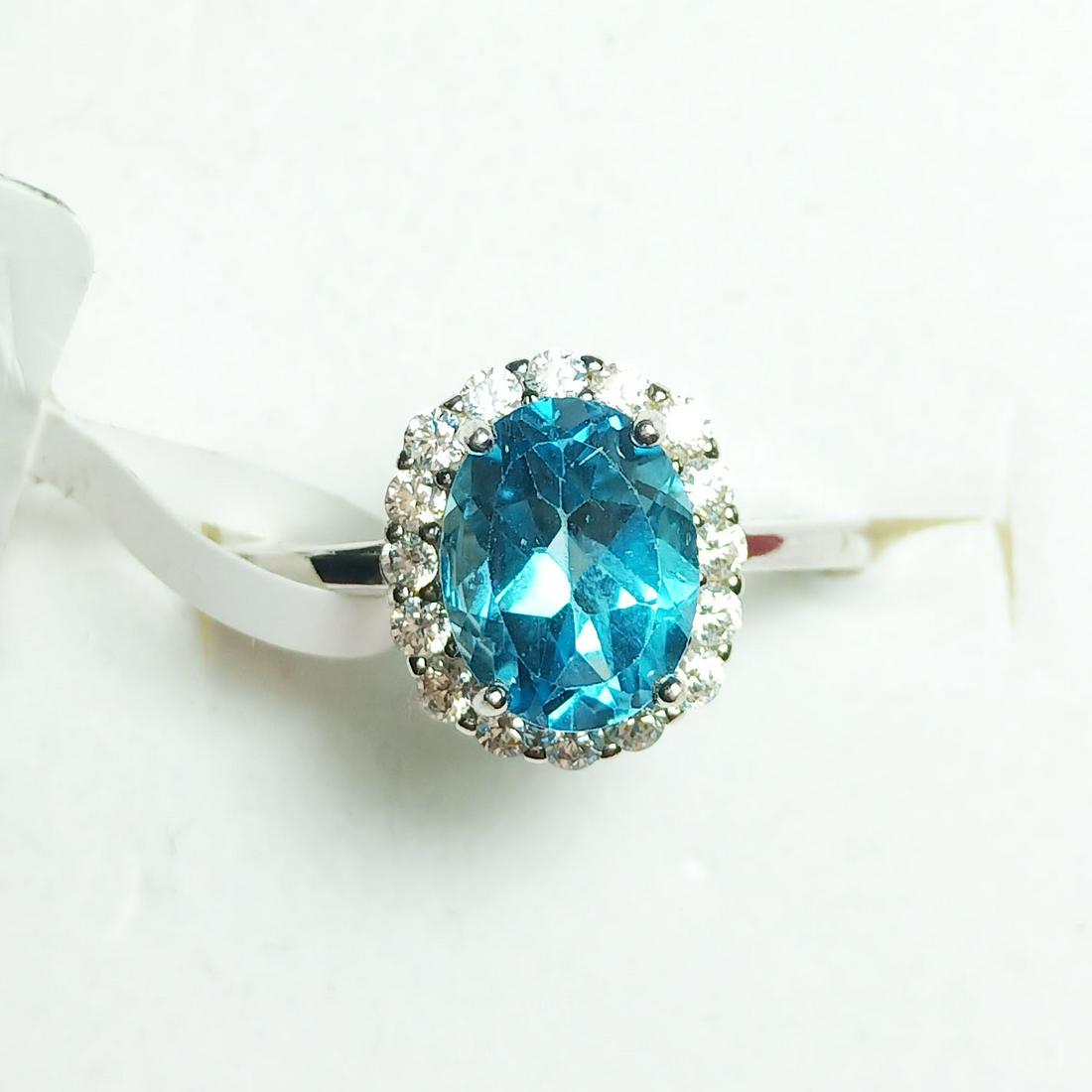 NATURAL BLUE TOPAZ 925 STERLING SILVER HANDMADE RING (1 of 6)