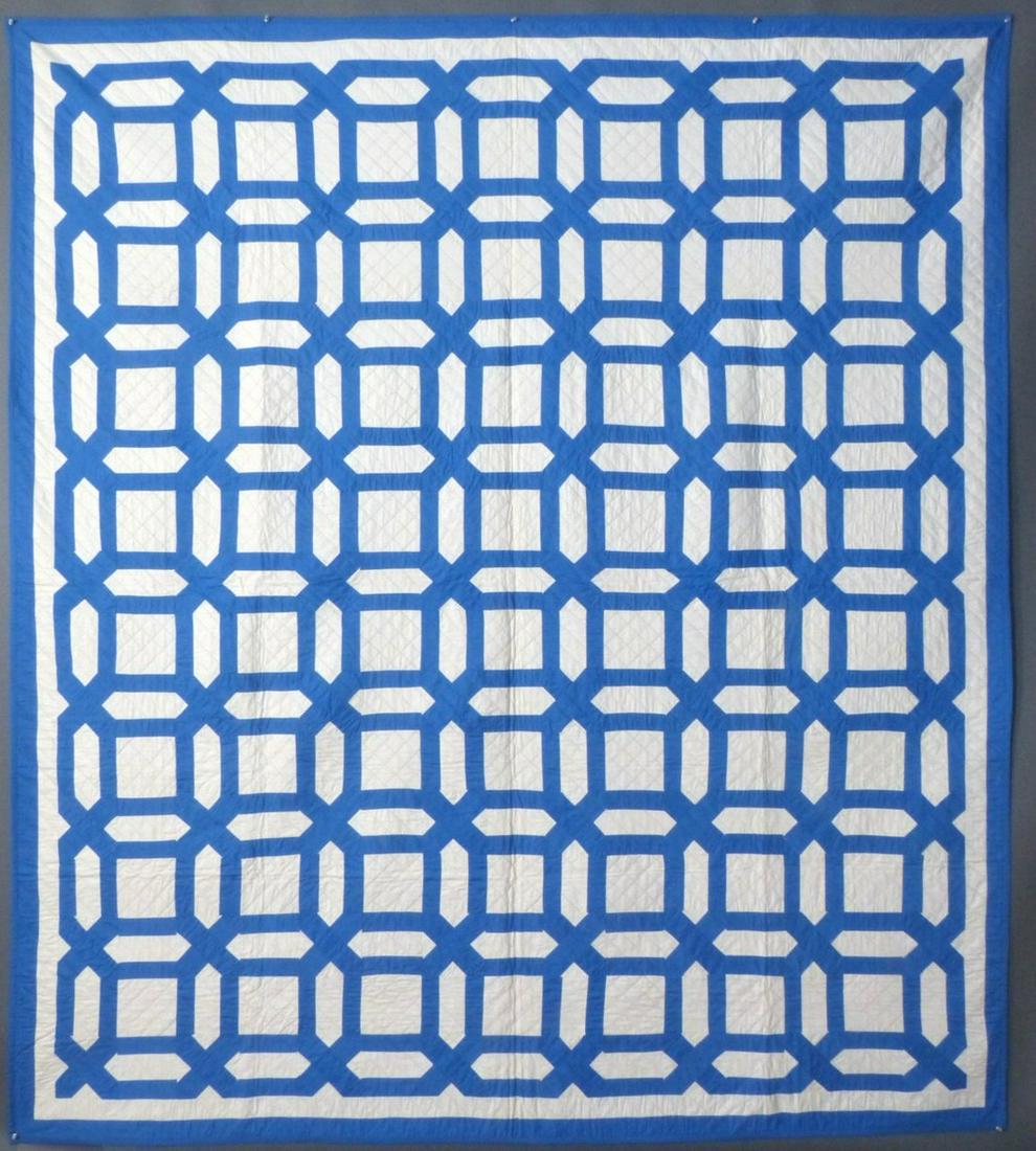 Large Antique Blue & White, "Garden Maze", Mint, (1 of 6)