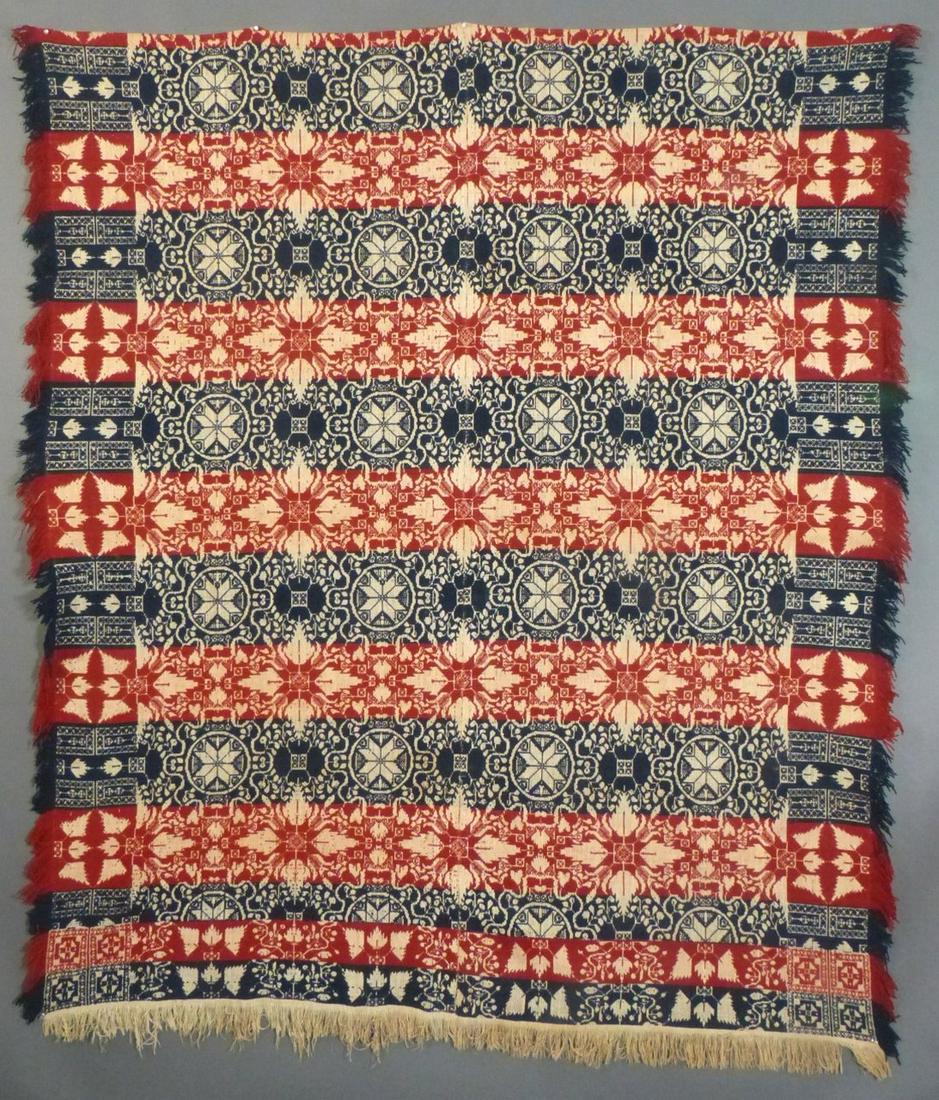 Antique 2 piece Jacquard Coverlet (1 of 17)