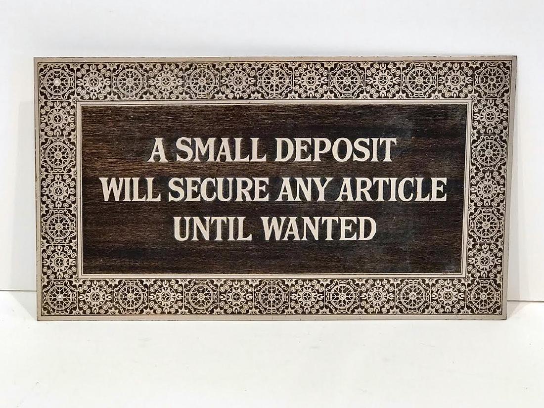 A Small Deposit Sign (1 of 4)
